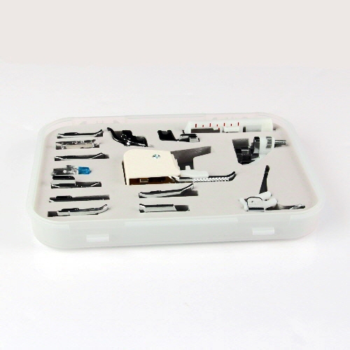  Nähmaschinen - Füßchenset - 15-teilig - in Hartplastik-Box 5mm Stichbreite