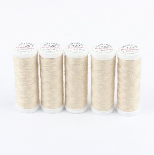 Ackermann Universal N�hgarn St�rke 120 - 5x 200 m, Farbe 7602 sehr helles beige