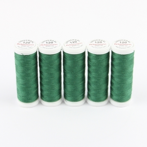 Ackermann Universal N�hgarn St�rke 120 - 5x 200 m, Farbe 7441 dunkelgr�n