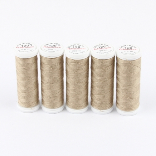 Ackermann Universal N�hgarn St�rke 120 - 5x 200 m, Farbe 0764 dunkelbeige