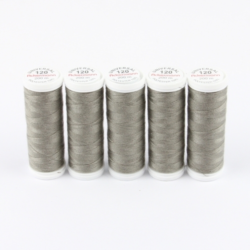 Ackermann Universal N�hgarn St�rke 120 - 5x 200 m, Farbe 0777 grau