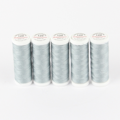 Ackermann Universal N�hgarn St�rke 120 - 5x 200 m, Farbe 0802 hellgrau