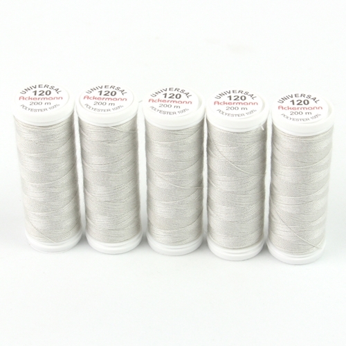 Ackermann Universal N�hgarn St�rke 120 - 5x 200 m, Farbe 8097 helles beigegrau