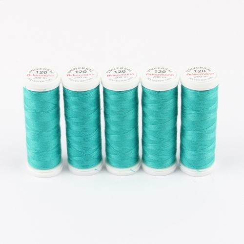 Ackermann Universal N�hgarn St�rke 120 - 5x 200 m, Farbe 0741 t�rkis