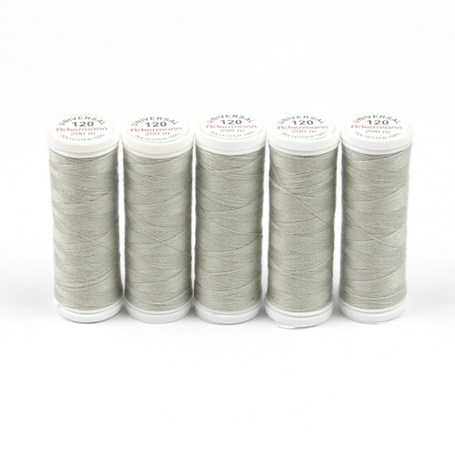 Ackermann Universal N�hgarn St�rke 120 - 5x 200 m, Farbe 0790 helles gr�ngrau