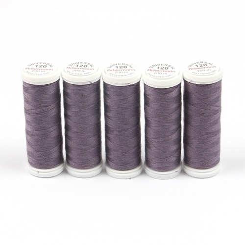 Ackermann Universal N�hgarn St�rke 120 - 5x 200 m, Farbe 0814 grauviolett