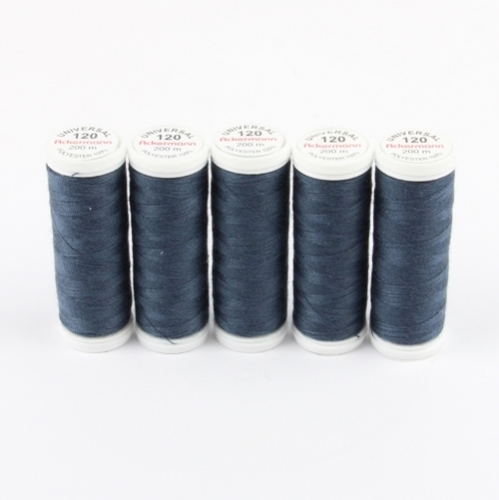 Ackermann Universal N�hgarn St�rke 120 - 5x 200 m, Farbe 0844 marinegrau