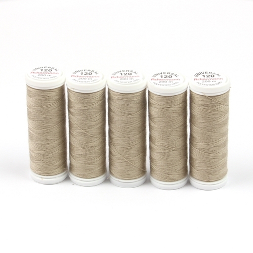 Ackermann Universal N�hgarn St�rke 120 - 5x 200 m, Farbe 0876 dunkelbeige