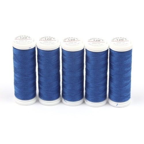 Ackermann Universal N�hgarn St�rke 120 - 5x 200 m, Farbe 0886 dunkelblau