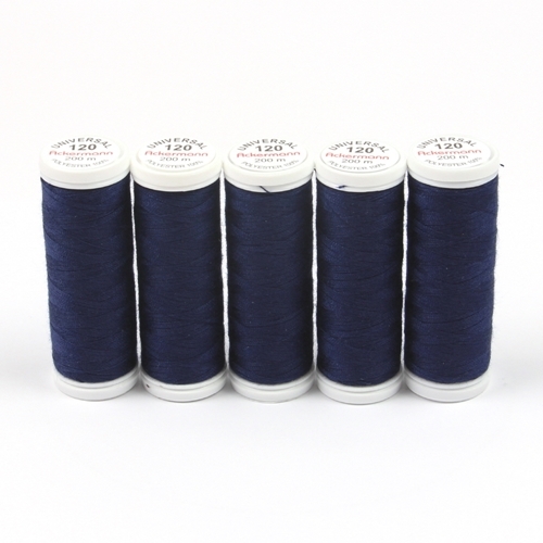 Ackermann Universal N�hgarn St�rke 120 - 5x 200 m, Farbe 0890 marineblau
