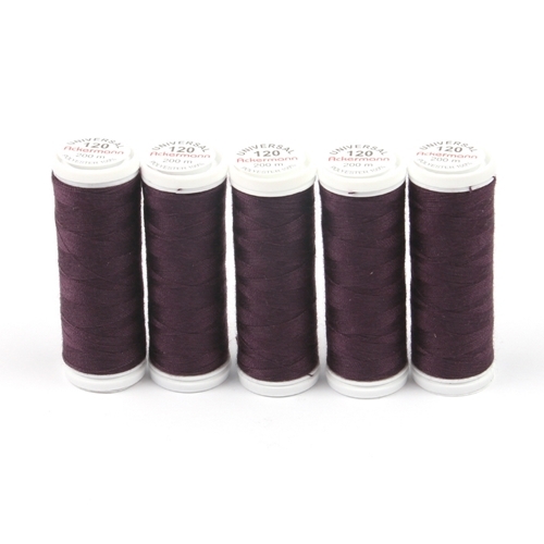 Ackermann Universal N�hgarn St�rke 120 - 5x 200 m, Farbe 0905 sehr dunkle pflaume
