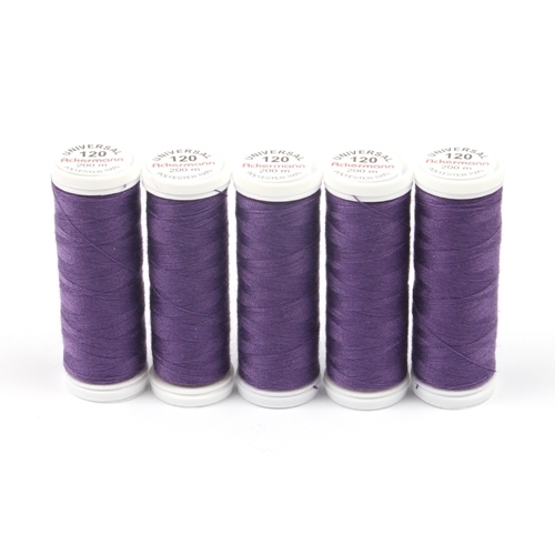 Ackermann Universal N�hgarn St�rke 120 - 5x 200 m, Farbe 7223 dunkelviolett