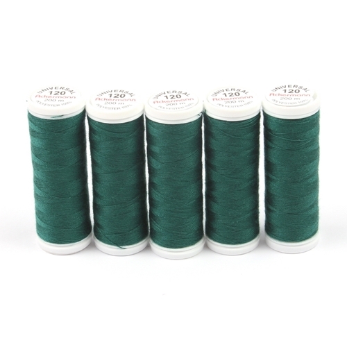 Ackermann Universal N�hgarn St�rke 120 - 5x 200 m, Farbe 7342 smaragdgr�n