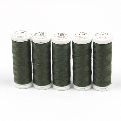Ackermann Universal N�hgarn St�rke 120 - 5x 200 m, Farbe 7571 dunkles olivgr�n