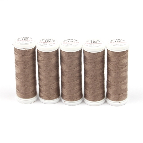 Ackermann Universal N�hgarn St�rke 120 - 5x 200 m, Farbe 7651 braunbeige