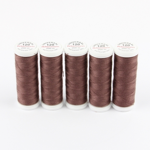 Ackermann Universal N�hgarn St�rke 120 - 5x 200 m, Farbe 7682 braunpflaume
