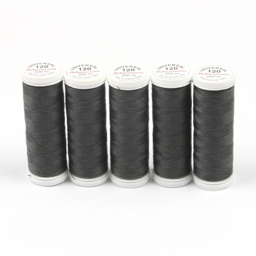 Ackermann Universal N�hgarn St�rke 120 - 5x 200 m, Farbe 7951 sehr dunkles grau