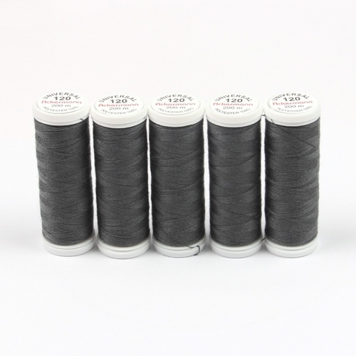 Ackermann Universal N�hgarn St�rke 120 - 5x 200 m, Farbe 7961 dunkelgrau