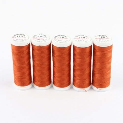 Ackermann Universal N�hgarn St�rke 120 - 5x 200 m, Farbe 8009 ingwerbraun