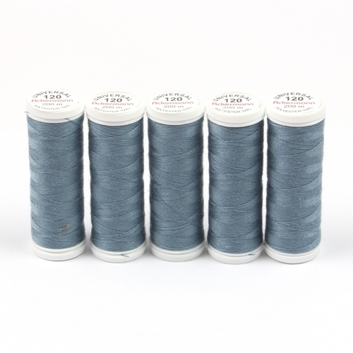 Ackermann Universal N�hgarn St�rke 120 - 5x 200 m, Farbe 8095 graublau