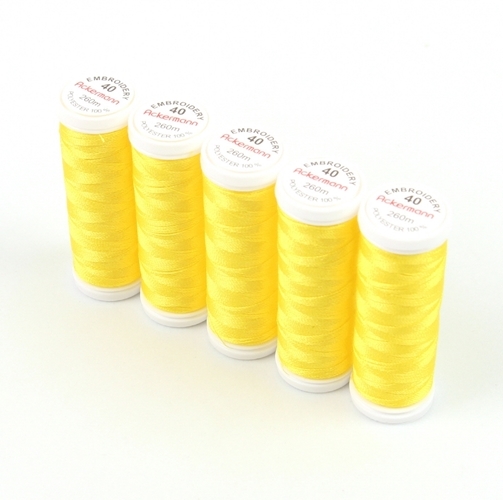 Ackermann Embroidery Stickgarn St�rke 40 - 5x 260 m, Farbe 2805 zitronengelb