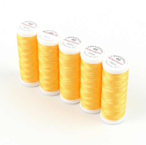 Ackermann Embroidery Stickgarn St�rke 40 - 5x 260 m, Farbe 2808 gelborange