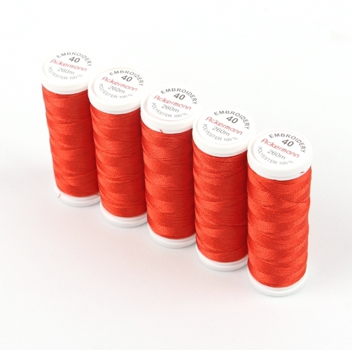 Ackermann Embroidery Stickgarn St�rke 40 - 5x 260 m, Farbe 2817 rot