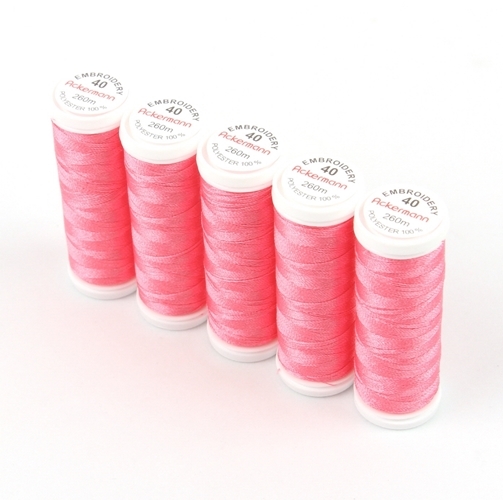 Ackermann Embroidery Stickgarn St�rke 40 - 5x 260 m, Farbe 2827 rosa
