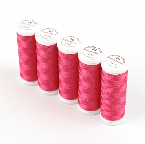 Ackermann Embroidery N�hgarn St�rke 40 - 5x 260 m, Farbe 2830 dunkelrosa