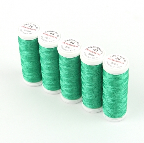 Ackermann Embroidery Stickgarn St�rke 40 - 5x 260 m, Farbe 2837 gr�n