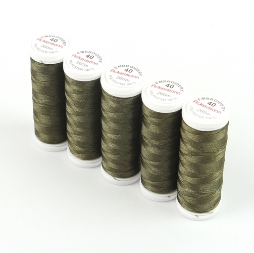 Ackermann Embroidery Stickgarn St�rke 40 - 5x 260 m, Farbe 2876 dunkles olivgr�n