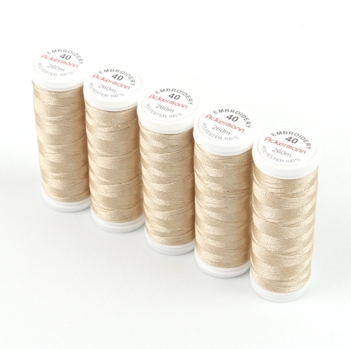 Ackermann Embroidery Stickgarn St�rke 40 - 5x 260 m, Farbe 2881 beige