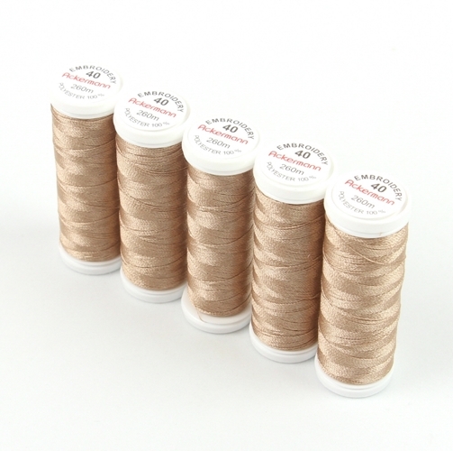Ackermann Embroidery N�hgarn St�rke 40 - 5x 260 m, Farbe 2883 hellbraun