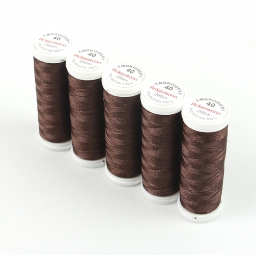 Ackermann Embroidery N�hgarn St�rke 40 - 5x 260 m, Farbe 2890 sehr dunkles braun