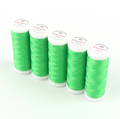 Ackermann Embroidery Stickgarn St�rke 40 - 5x 260 m, Farbe 2915 apfelgr�n