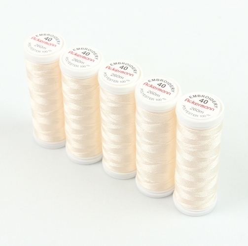 Ackermann Embroidery Stickgarn St�rke 40 - 5x 260 m, Farbe 2951 hellcreme