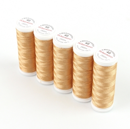 Ackermann Embroidery N�hgarn St�rke 40 - 5x 260 m, Farbe 2953 goldbraun