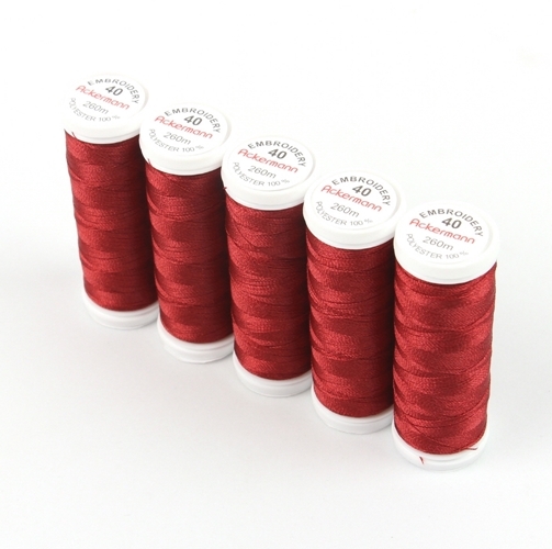 Ackermann Embroidery Stickgarn St�rke 40 - 5x 260 m, Farbe 2960 bordeaux