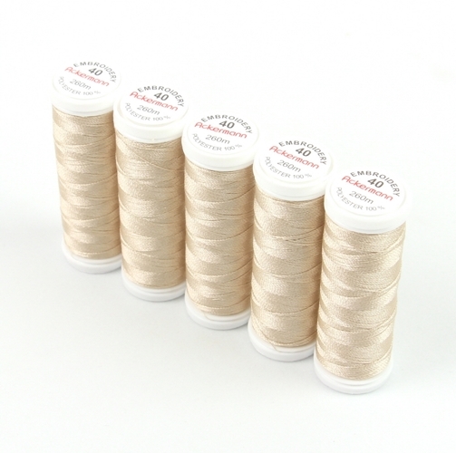 Ackermann Embroidery N�hgarn St�rke 40 - 5x 260 m, Farbe 2986 beige
