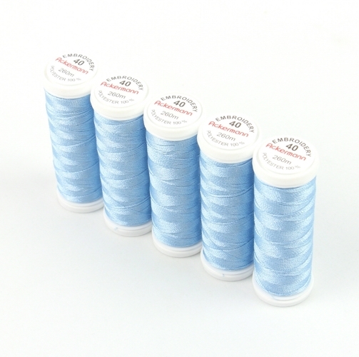 Ackermann Embroidery N�hgarn St�rke 40 - 5x 260 m, Farbe 2989 hellblau