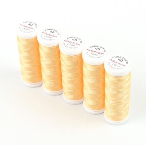 Ackermann Embroidery Stickgarn St�rke 40 - 5x 260 m, Farbe 2997 helles gelbbraun
