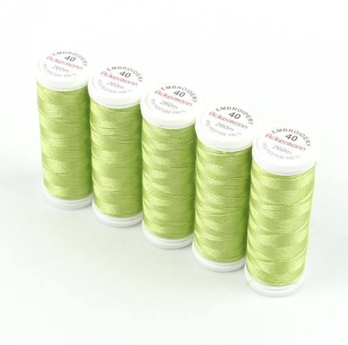 Ackermann Embroidery Stickgarn St�rke 40 - 5x 260 m, Farbe 3551 gr�n