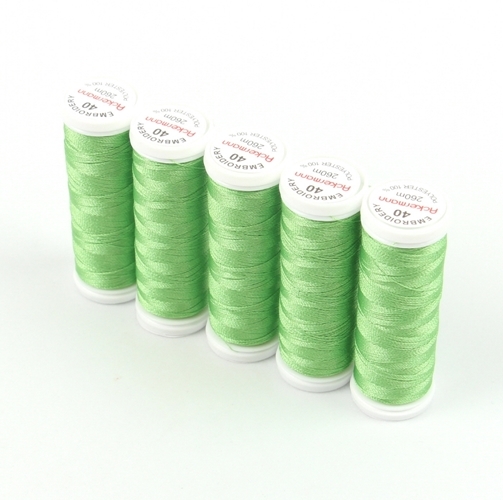 Ackermann Embroidery Stickgarn St�rke 40 - 5x 260 m, Farbe 3562 gr�n