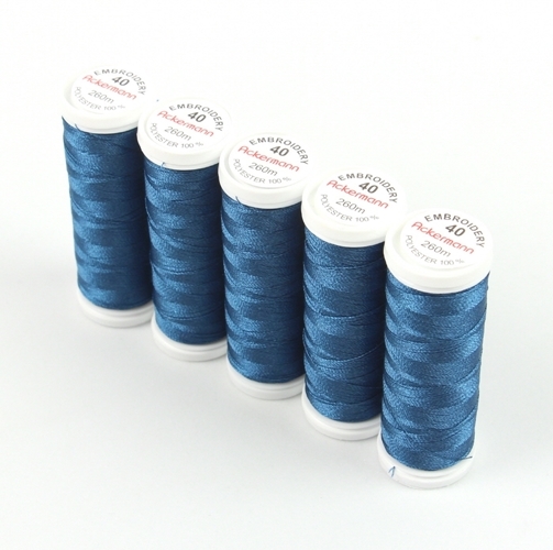Ackermann Embroidery Stickgarn St�rke 40 - 5x 260 m, Farbe 3563 marinegrau