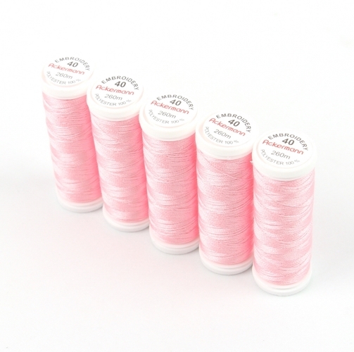 Ackermann Embroidery N�hgarn St�rke 40 - 5x 260 m, Farbe 3571 hellrosa