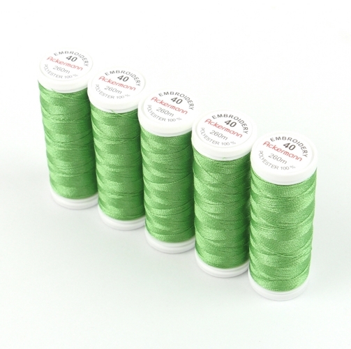 Ackermann Embroidery Stickgarn St�rke 40 - 5x 260 m, Farbe 3619 gr�n