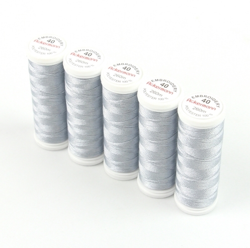 Ackermann Embroidery Stickgarn St�rke 40 - 5x 260 m, Farbe 3633 silber