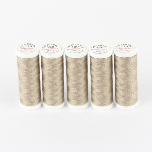 Ackermann Universal N�hgarn St�rke 120 - 5x 200 m, Farbe 8079 helles braunbeige